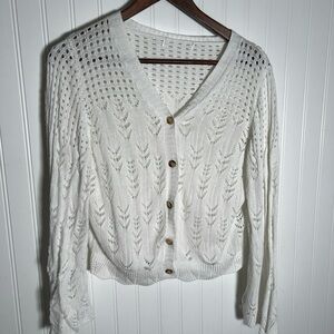 Y2K Lacey cardigan sweater women’s size approximate S/M (See description)